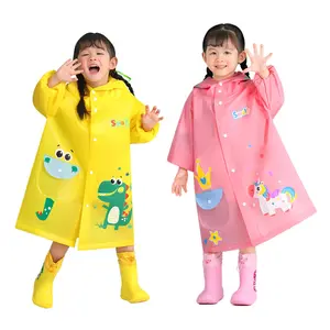 Regenjas Kids Waterdicht 1-10 Jaar Jongens Meisjes Regenjassen Cartoon Baby Regenjas Outfits Dinosaurus Schattige Regenkleding Baby Kleding