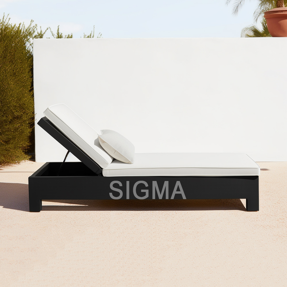 Sigma Waterproof Aluminum Outdoor Furniture Set All Weather Garden Chaise Lounge