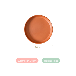 Platos de terracota hechos a mano, juego de vajilla de arcilla, platos rústicos de cerámica natural, ideales para comidas diarias en interiores. - Product Image 5