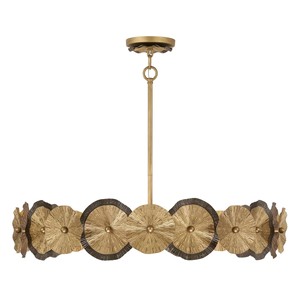 Brass & Linen <b>Shade</b> Modern Luxury Chandelier | Sophisticated <b>Lighting</b> for Hotel High-End Dining Room & Lobby - Product Image 5