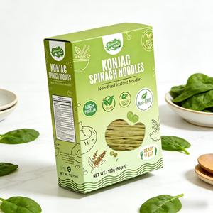 Noodles Istantanei Non-OGM Senza Olio, Pasta di Konjac e Spinaci Pronta da Mangiare, Non Necessita di Cucinare - Product Image 1
