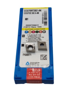 KORLOYs CCGT09T302-AK H01 Plaquette de tournage en carbure pour <span class=keywords><strong>aluminium</strong></span> et métaux non ferreux CCGT120408-AK d'usinage de finition CNC H01 - Product Image 2