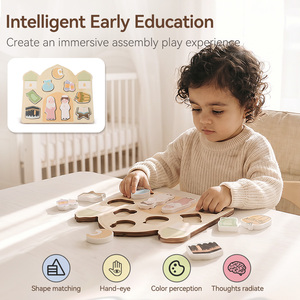 Giocattoli <span class=keywords><strong>Puzzle</strong></span> in Legno Islamici per Bambini, Regali per Ramadan ed Eid, Giocattoli Educativi a Forma di Moschea con Lanterna della Kaaba e Corano, Regali Musulmani - Product Image 1