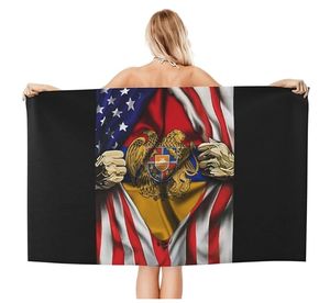 Personnalisé Amérique Drapeau Albanais Serviette De <span class=keywords><strong>Plage</strong></span> Bain À La Mode Drapeau National Style Couverture Léger <span class=keywords><strong>Plage</strong></span> Vintage Mince Serviettes - Product Image 4