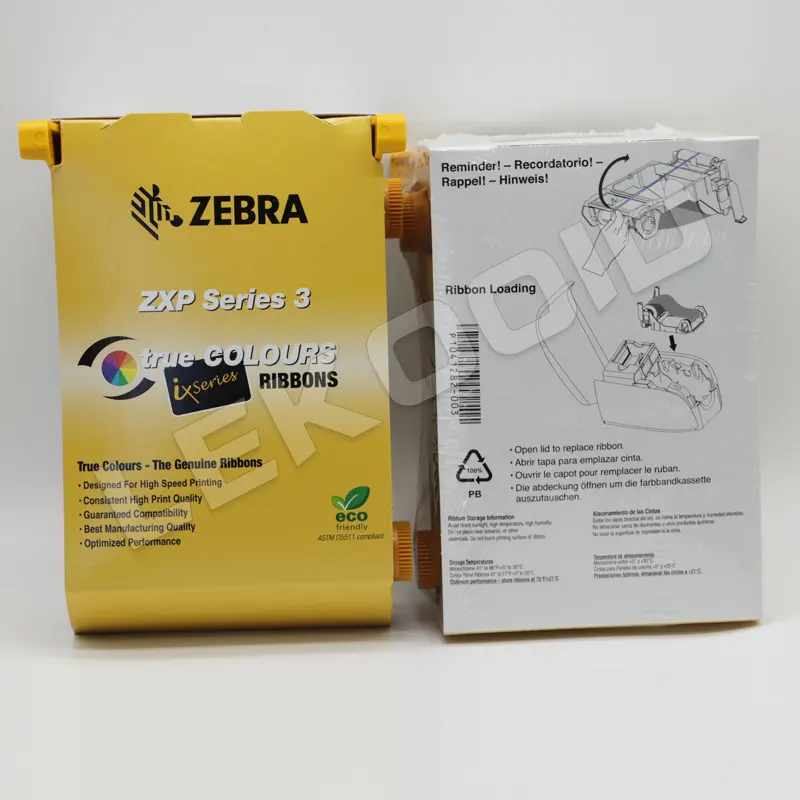 800033 Zebra-340/CN/IS/IN nastri a colori con pannello completo YMCKO 280 stampe utilizzate nella stampante per schede di identità Zebra ZXP serie 3