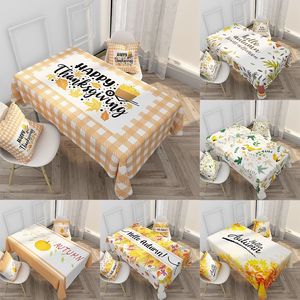 Tovaglia Autunnale 2026 in Poliestere Stile Nordico, Impermeabile, con Motivo a Foglie e Quadretti, per Ristorante e <span class=keywords><strong>Tavolo</strong></span> da Caffè, Ideale per il Ringraziamento - Product Image 2