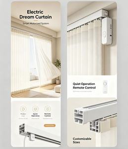 Persianas Verticales Modernas Integradas de Tela de Poliéster con Motor y Control Remoto, Fácil Instalación, <span class=keywords><strong>para</strong></span> <span class=keywords><strong>Ventanas</strong></span>, Venta al Por Mayor - Product Image 3