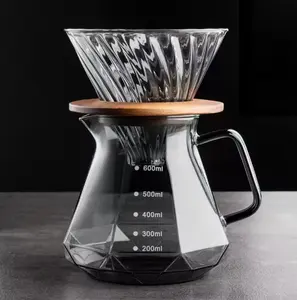 Server kopi teko kaca dengan Dripper kopi kaca