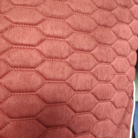 Tissu matelassé brodé en suède avec mousse et surpiqûres pour sièges de voiture, cuir automobile, tissu personnalisé