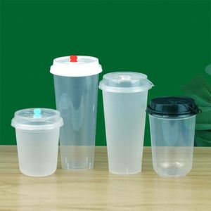 Customize Logo Printing8oz 12oz 16oz 20oz Transparent and Frosted PP <b>Plastic</b> Hard <b>Cup</b> for Bubble Boba Tea - Product Image 4