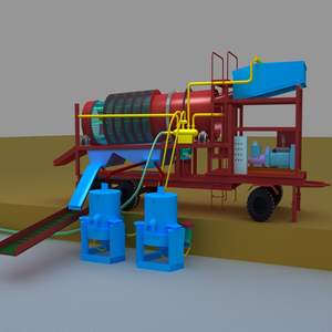 โรงงานแยกทองแบบเคลื่อนที่ 5-200 ตัน/ชม. พร้อมระบบปั๊ม มอเตอร์ ตะแกรง หมุน และอุปกรณ์ล้างและคัดกรอง สำหรับการทำเหมืองทอง - Product Image 2