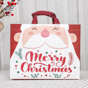 กระเป๋าผ้าสปันบอนด์ลายคริสต์มาส Xinsen ขนาด 25x32x17 ซม. ลายการ์ตูนซานต้าและสโนว์แมน สำหรับบรรจุภัณฑ์ทั่วไป - Product Image 4