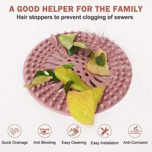 Couvercle de drain de <span class=keywords><strong>douche</strong></span> attrape-cheveux piège à cheveux en silicone durable facile à installer propre pour baignoire de salle de bain et évier de cuisine - Product Image 3