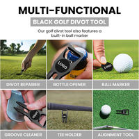 Accessoires de golf de haute qualité 6 en 1 : Nettoyeur de rainures de golf, outil de réparation de divots avec marqueur de balle