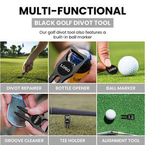 Accessoires de golf de haute qualité 6 en 1 : Nettoyeur de rainures de golf, outil de réparation de divots avec marqueur de balle - Product Image 3