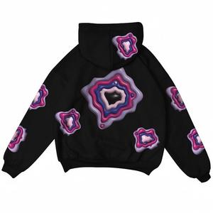 Sudadera Casual <span class=keywords><strong>Vintage</strong></span> Y2K para <span class=keywords><strong>Mujer</strong></span>, Otoño, 420 GSM, Tela de Algodón Grueso, Lavada, Estampado Digital, Estilo Holgado - Product Image 2