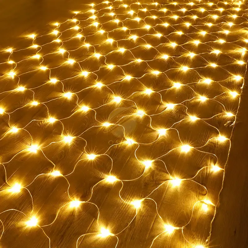 Net String Lights Outdoor Mesh Lights 3*2M Solar Garden Tree Lights Remote for Outside Yard Fence Decor