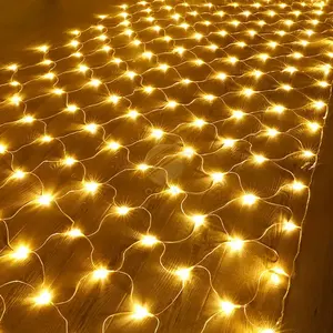 Net String Lights Outdoor Mesh Lights 3*2M Solar Garden Tree Lights Remote For Outside Yard Fence Decor