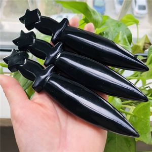 Espada Lunar de Obsidiana Tallada, Artesanía de Piedra Feng Shui para Decoración del Hogar, Venta al por Mayor - Product Image 1