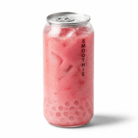 Bouteilles et canettes en plastique PET jetables personnalisées pour desserts, sodas, bubble tea et boissons froides, 330 ml et 500 ml, avec couvercle en aluminium et anneau de tirage