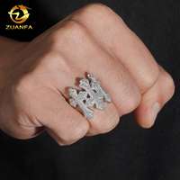 Nouvel arrivage : Bague Hip Hop pour homme en Moissanite D VVS, style Iced Out, en argent sterling 925, motif croix