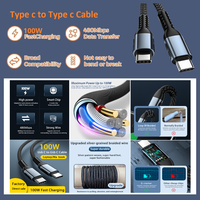 Câble USB-C vers USB-C 100W PD E-marker à charge rapide (tressé en nylon) avec logo OEM en gros