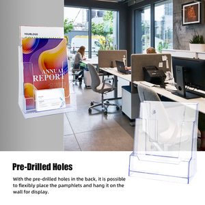 Porte-brochures mural au sol A5 2 Présentoir de catalogue de table en plastique A5 avec porte-cartes de visite - Product Image 3