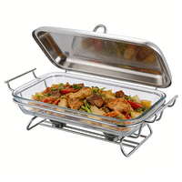 Ensemble de plats chauds de luxe pour la restauration, chauffe-plats de buffet, plats chauds modernes en or