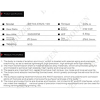 Tête d'angle CNC haute précision YUDE BRT40-ER20-100 (aluminium et acier) pour machine-outil de traitement des métaux