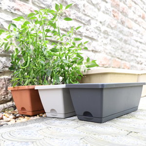 <span class=keywords><strong>Bac</strong></span> à fraises en plastique épaissi, rectangulaire, pour le stockage d'eau, pot <span class=keywords><strong>de</strong></span> fleurs extérieur avec plateau - Product Image 6