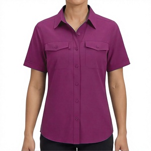 Camisas de pesca de diseño único en colores sólidos para mujer, con cuello vuelto, de fabricantes de ropa, con tela ultrasuave al tacto. - Product Image 1