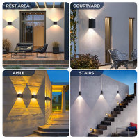 Applique murale LED carrée moderne Applique intérieure en acier inoxydable avec éclairage clair Luminaire Murale contemporain