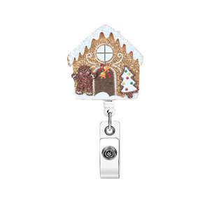Porte-badge infirmière de Noël de luxe avec logo personnalisé, clip de badge d'identification Yoyo, porte-badge rétractable en plastique ABS, utilisation scolaire et de bureau - Product Image 2