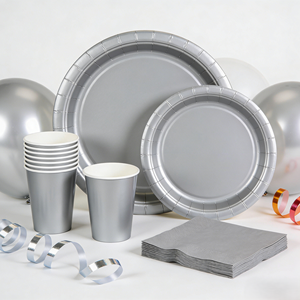 DAMAI - Vajilla de Papel de Color Sólido para Fiestas, Juego de Vajilla Desechable de Color Liso, Platos de 7 y 9 Pulgadas, Vasos de Papel, Servilletas - Product Image 6