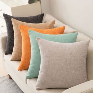 Solid Cushion Home Decor Linen Case Pillow Cover for <b>Sofa</b> <b>Bed</b> Car Seat Customized - Product Image 1