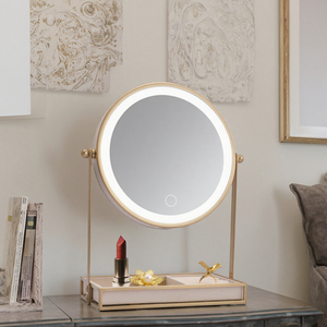 Thông minh LED Vanity gương 7 inch bedroommakeup gương với 5X Magnifying và lưu trữ khay, Dimmable chiếu sáng cho thói quen hàng ngày - Product Image 1
