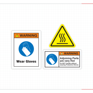 Personal Protective Gloves Safety <b>Sticker</b> for Hazardous Workstations Material Handling Areas and Industrial Operations - Product Image 5