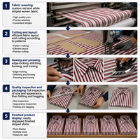 Kemeja Pria Lengan Panjang Kasual Bergaris, Bahan Poplin Tenun Celup Benang, Kancing Depan, Perawatan Mudah, Musim Semi (OEM/ODM)