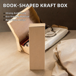 DVI Kraft Corrugated Rigid <b>Book</b> Shaped Recyclable Box Magnetic Closure Simple Easy Folding Delivery Carton Black White <b>Boxes</b> - Product Image 2