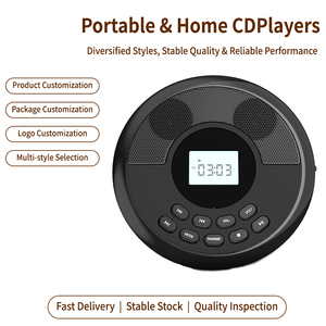 Lecteur CD portable rond personnalisé en usine, double haut-parleur, lumières LED, USB, AUX, anti-saut de disque, rechargeable pour la maison et l'extérieur - Product Image 6