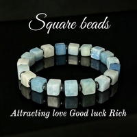 Bracelet TK 8x8 carré en Lapis Lazuli, Aventurine Verte, Améthyste, Jade Blanc, Onyx Noir Tacheté – Cadeau Unisexe