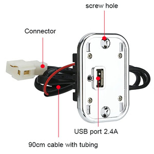 Prise de chargeur USB 12V avec lumière <span class=keywords><strong>LED</strong></span>, charge rapide 5V 2.4A, montage en surface, panneau étanche pour bus, autocar, <span class=keywords><strong>camping</strong></span>-<span class=keywords><strong>car</strong></span>, fourgon tout-terrain - Product Image 5