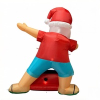 Père Noël gonflable avec lunettes de soleil et boombox, éclairage LED, PVC écologique, 6 pieds, lavable, décoration de Noël extérieure