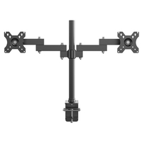 Support de bureau pour moniteur à double bras, support d'écran LCD en métal, support TV avec VESA 50-100 mm, rotation à 360 degrés pour 2 écrans de 27 pouces, noir