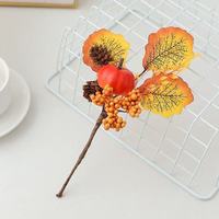 Petites feuilles d'érable, citrouilles, roses artificielles pour Halloween, bouquet en gros, arrangement décoratif pour mariage