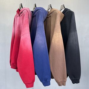 Sweat-shirts à capuche pour hommes et garçons, en gros, unis, personnalisables, vintage, effet vieilli, délavés à l'acide, coupe oversize, streetwear, grammage lourd - Product Image 4