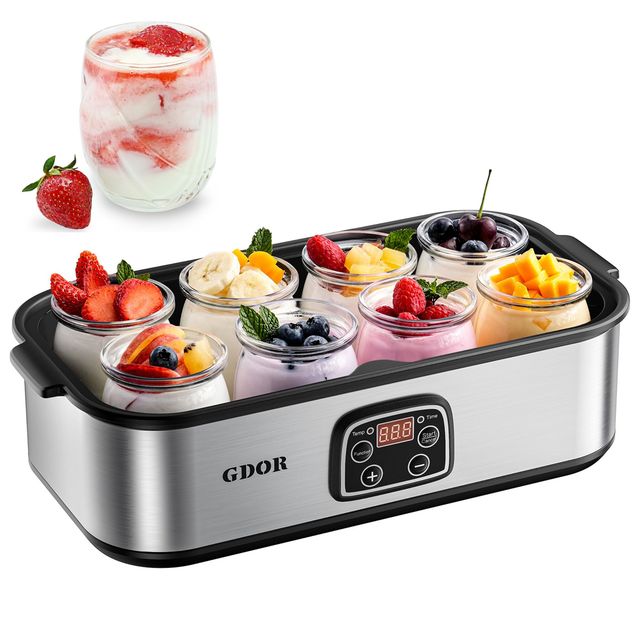 Customize Taste &Texture MultiFunctional Yogurt Maker with 8 BPA-Free Glass Jars Kitchen Electric Yogurt Maker