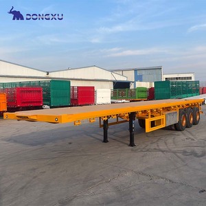 נגרר שטוח 3 סרנים 40 רגל מכולה שטוחה משטח שטוח למכולות סמי-טריילר - Product Image 3