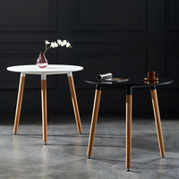 Modernes Holz Runde Chinese Cafe Esstisch und Stuhl Set Restaurant HDF Esstisch