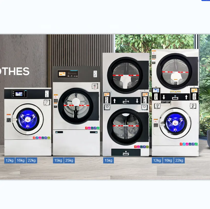 Lavadora industrial de 10kg, máquina de lavado que funciona con monedas